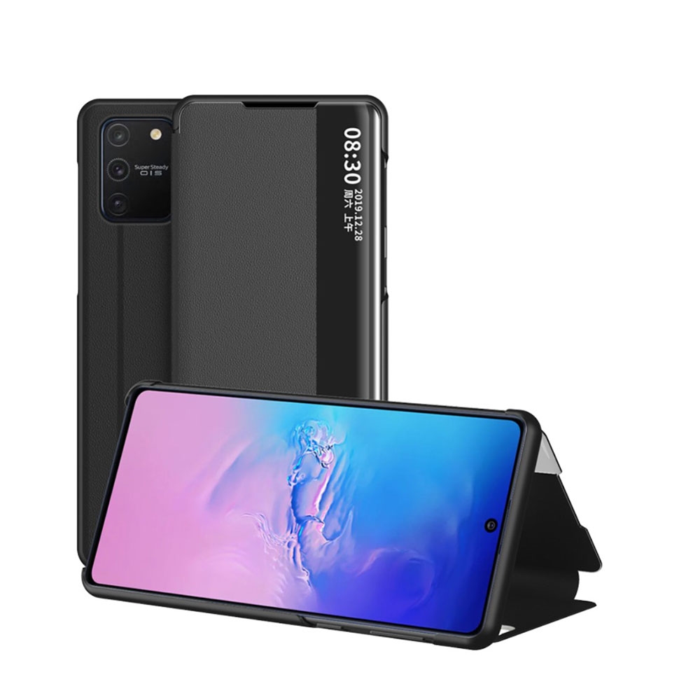 Image of Samsung Galaxy S10 Lite Leder Hülle Slim Window View Flip Case - Schwarz bei Apfelkiste.ch