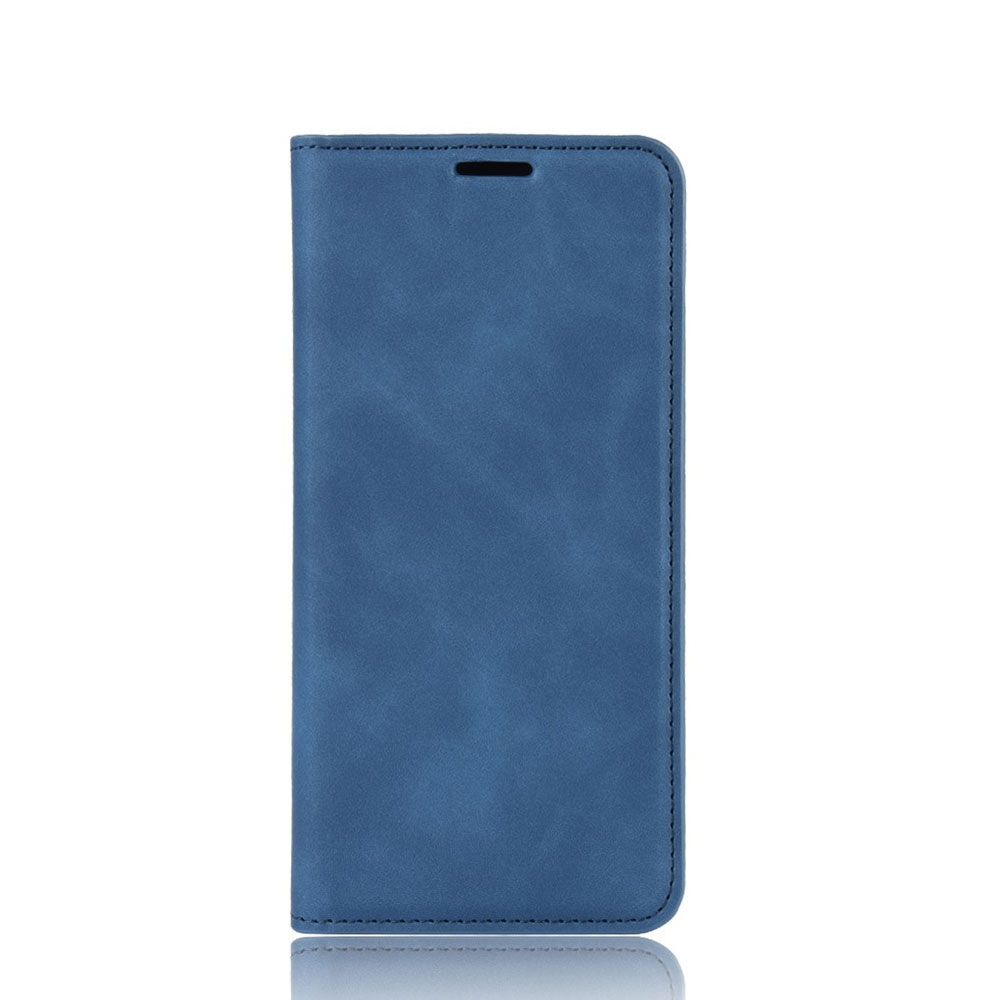 Image of Samsung Galaxy S10 Lite Vintage Leder Tasche Flip Cover Fashion Design - Dunkelblau (Matt) bei Apfelkiste.ch