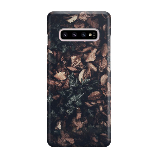 Samsung Galaxy S10 Plus Hardcase Schutzhülle Efeu Laub - Braun