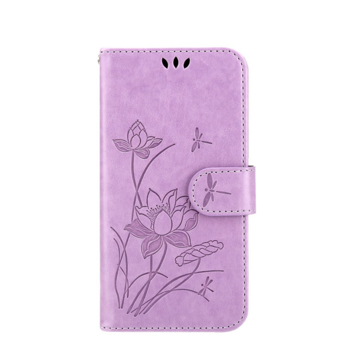 Image of Samsung Galaxy S20 FE / S20 FE 5G Leder Tasche Flip Cover Lotus Blumen Imprint - Lila bei Apfelkiste.ch