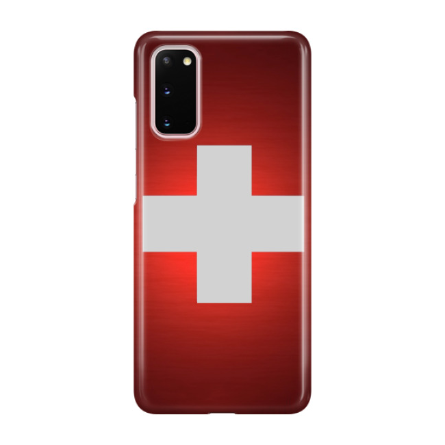Image of Samsung Galaxy S20 Hardcase Schutzhülle Schweiz Fussball EM 2021 (Euro 2020) - Rot / Weiss bei Apfelkiste.ch