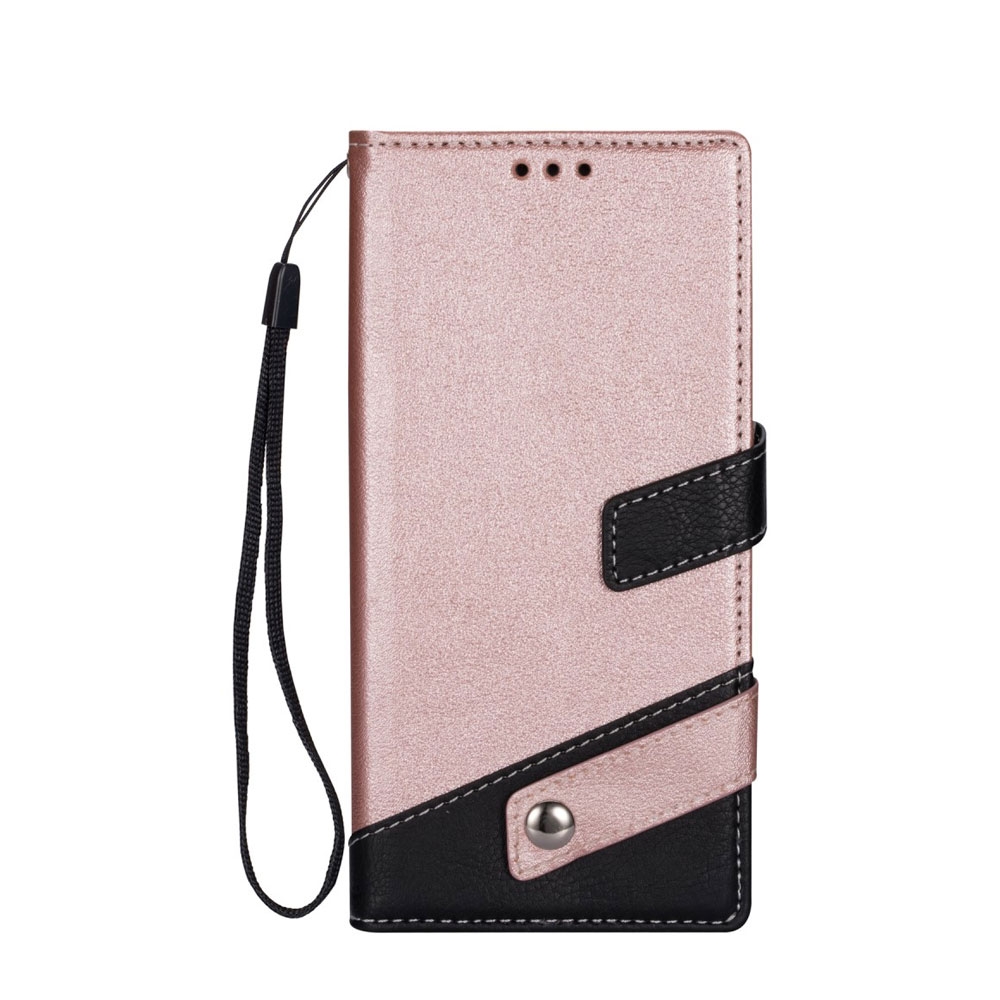 Image of Samsung Galaxy S20 / S20 5G Leder Tasche Flip Cover Dual Color im Litchi Look - Roségold / Schwarz bei Apfelkiste.ch