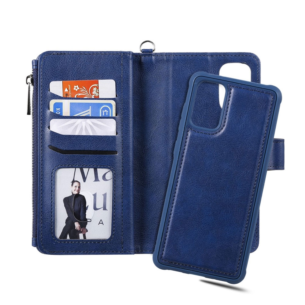 Samsung Galaxy S20+ Plus / S20+ Plus 5G 2in1 Leder Tasche mit Kartenfach Portemonnaie + Magnet Hülle - Blau