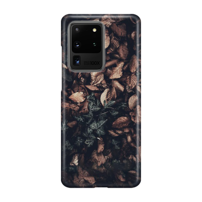 Samsung Galaxy S20 Ultra / S20 Ultra 5G Hardcase Schutzhülle Efeu Laub - Braun