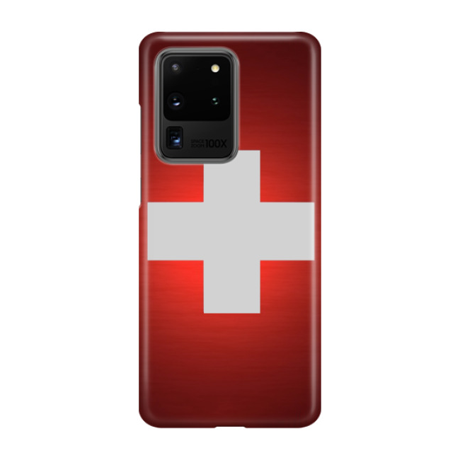 Image of Samsung Galaxy S20 Ultra Hardcase Schutzhülle Schweiz Fussball EM 2021 (Euro 2020) - Rot / Weiss bei Apfelkiste.ch