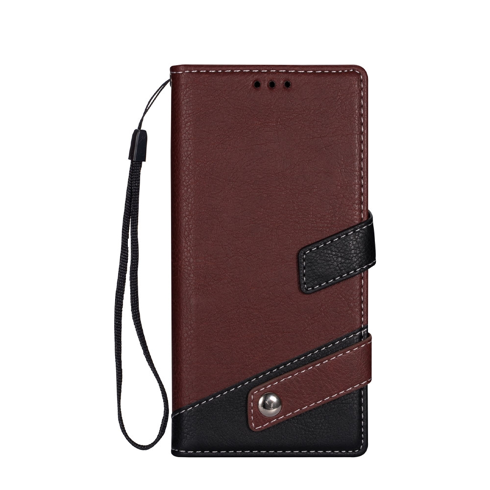 Samsung Galaxy S20 Ultra / S20 Ultra 5G Leder Tasche Flip Cover Dual Color im Litchi Look - Braun / Schwarz