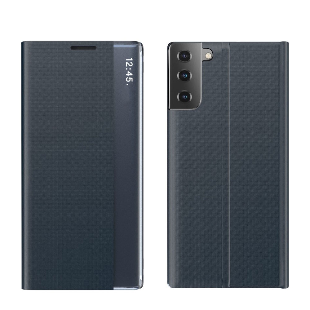 Image of Samsung Galaxy S21 5G Stoff Tasche Smart View Flip Cover - Dunkelblau bei Apfelkiste.ch