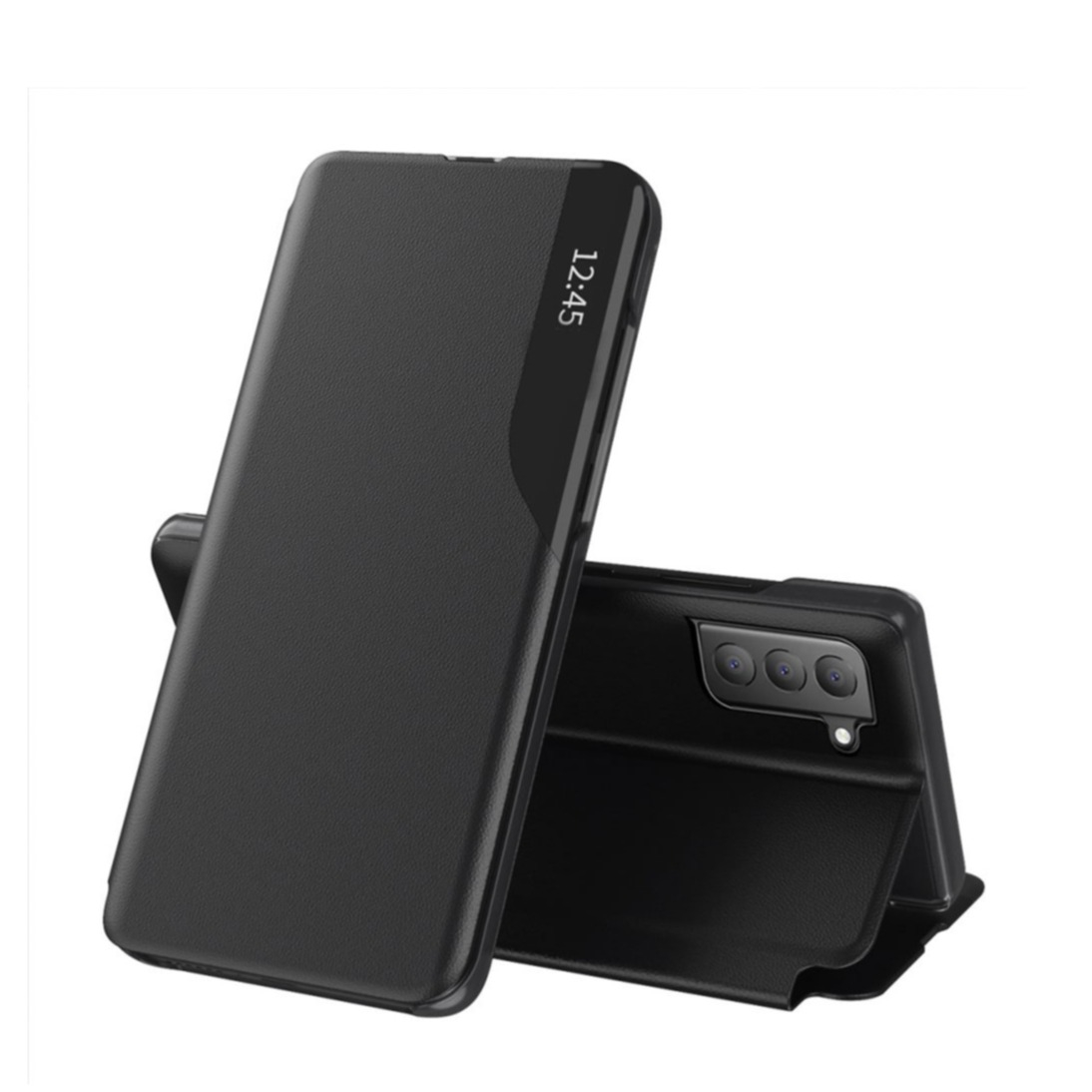 Image of Samsung Galaxy S21 FE 5G Leder Hülle Small Window View Flip Case - Schwarz bei Apfelkiste.ch