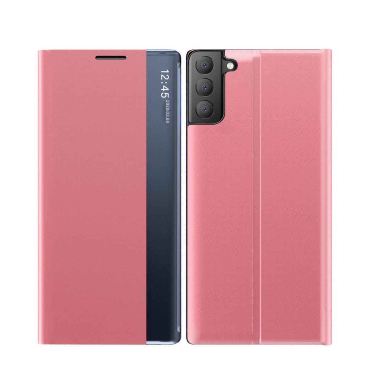 Image of Samsung Galaxy S21 FE 5G Stoff Tasche Smart View Flip Cover - Rosa bei Apfelkiste.ch