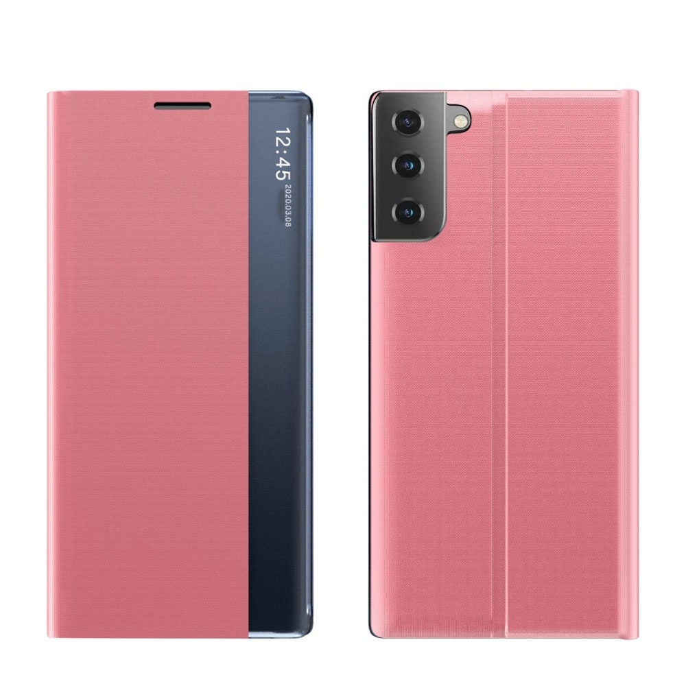 Image of Samsung Galaxy S21+ Plus 5G Stoff Tasche Smart View Flip Cover - Pink bei Apfelkiste.ch