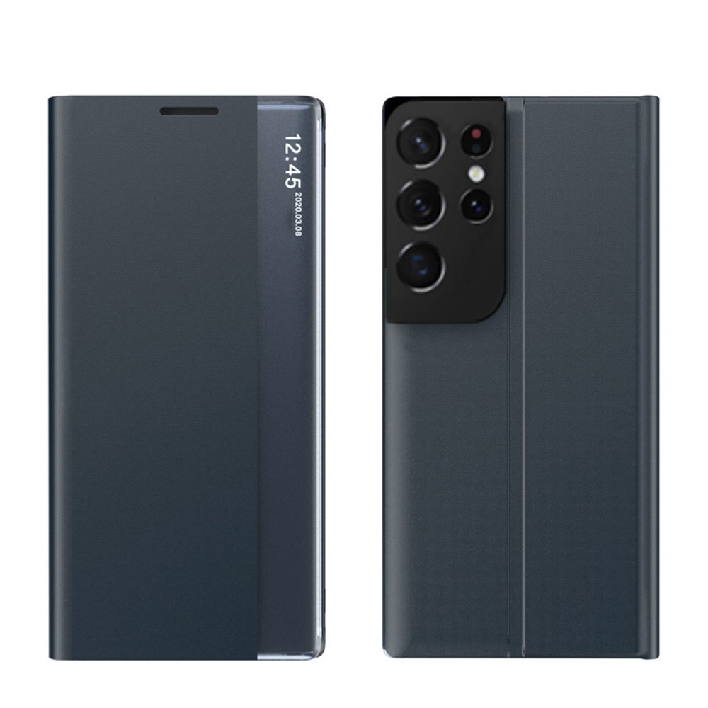 Image of Samsung Galaxy S21 Ultra 5G Stoff Tasche Smart View Flip Cover - Dunkelblau bei Apfelkiste.ch