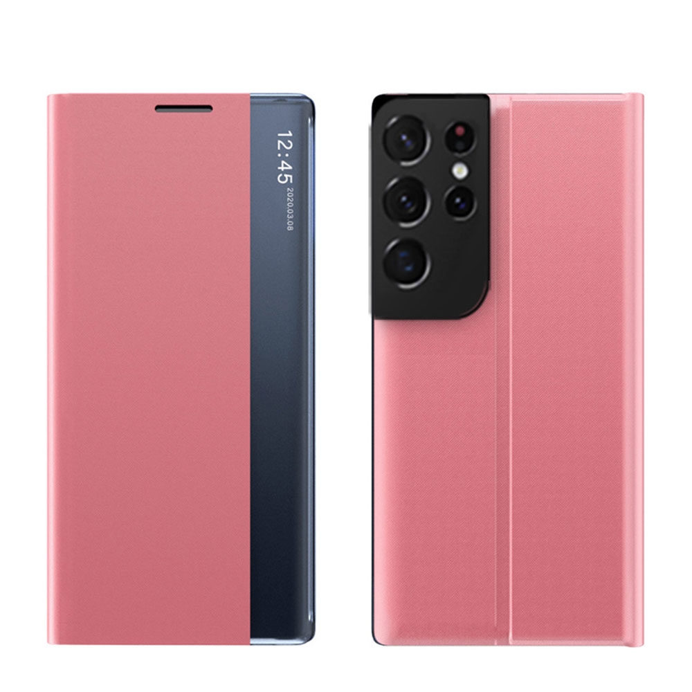 Image of Samsung Galaxy S21 Ultra 5G Stoff Tasche Smart View Flip Cover - Pink bei Apfelkiste.ch