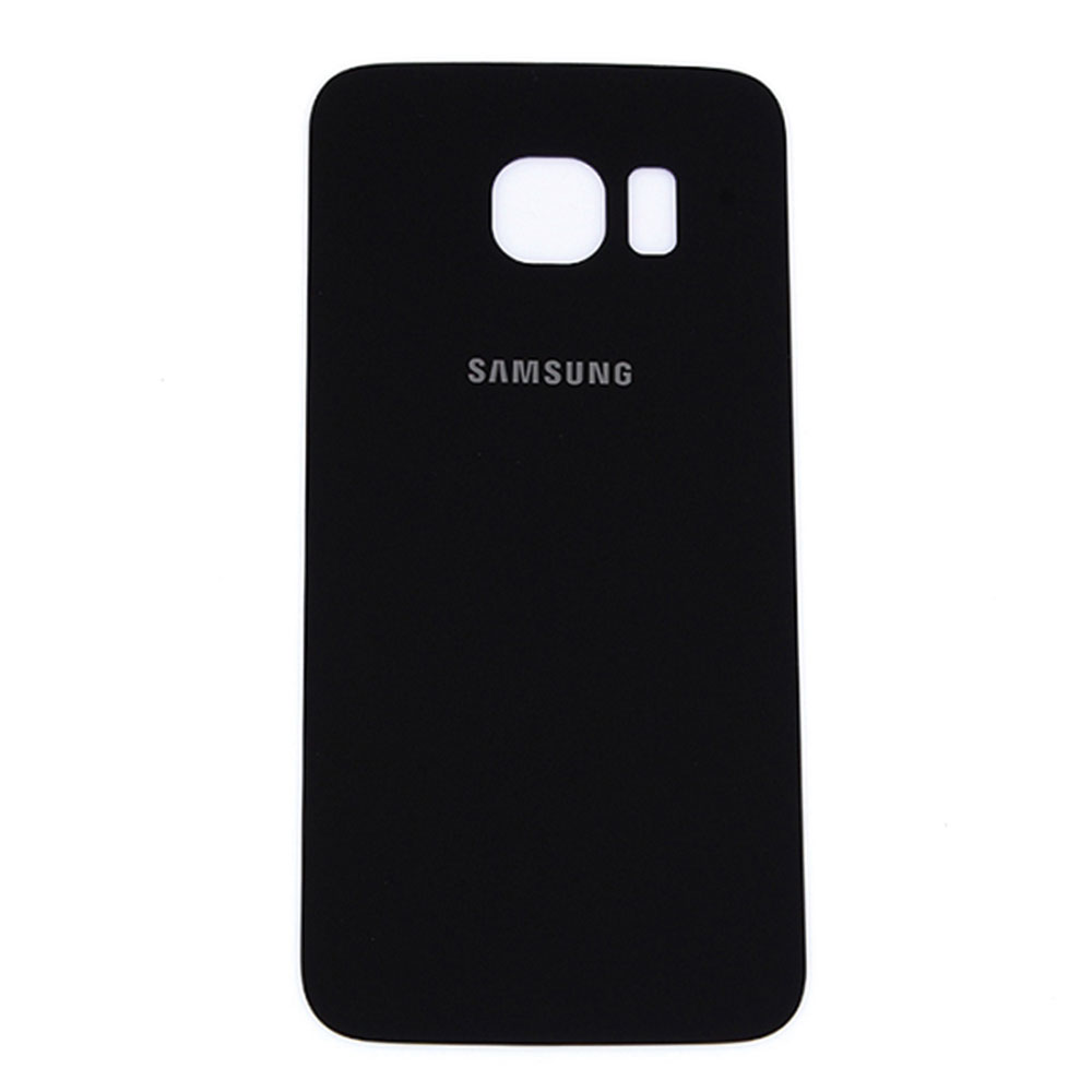 (OEM) Samsung Galaxy S6 Edge Glas Backcover / Akkudeckel + Kleber - Spiegel Schwarz