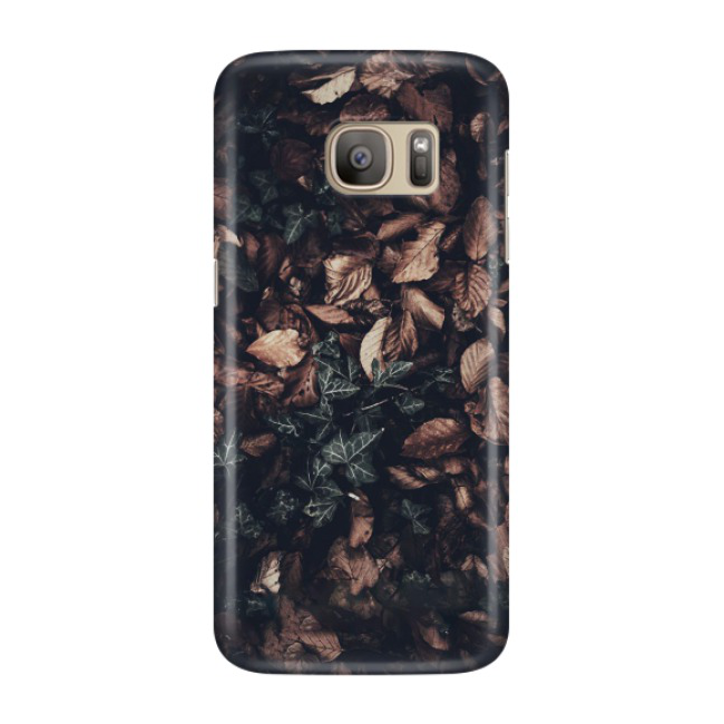 Samsung Galaxy S7 Edge Hardcase Schutzhülle Efeu Laub - Braun