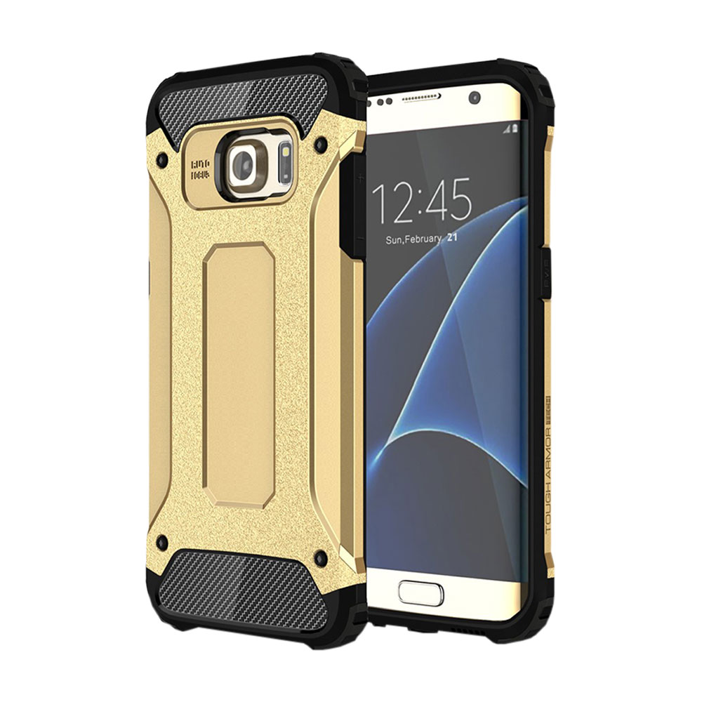 Image of Samsung Galaxy S7 Edge Hybrid Hardcase Hülle Slim Design - Gold / Schwarz bei Apfelkiste.ch