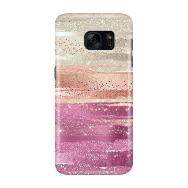 Image of Samsung Galaxy S7 Hardcase Schutzhülle Glitzer Color - Rosa / Roségold bei Apfelkiste.ch
