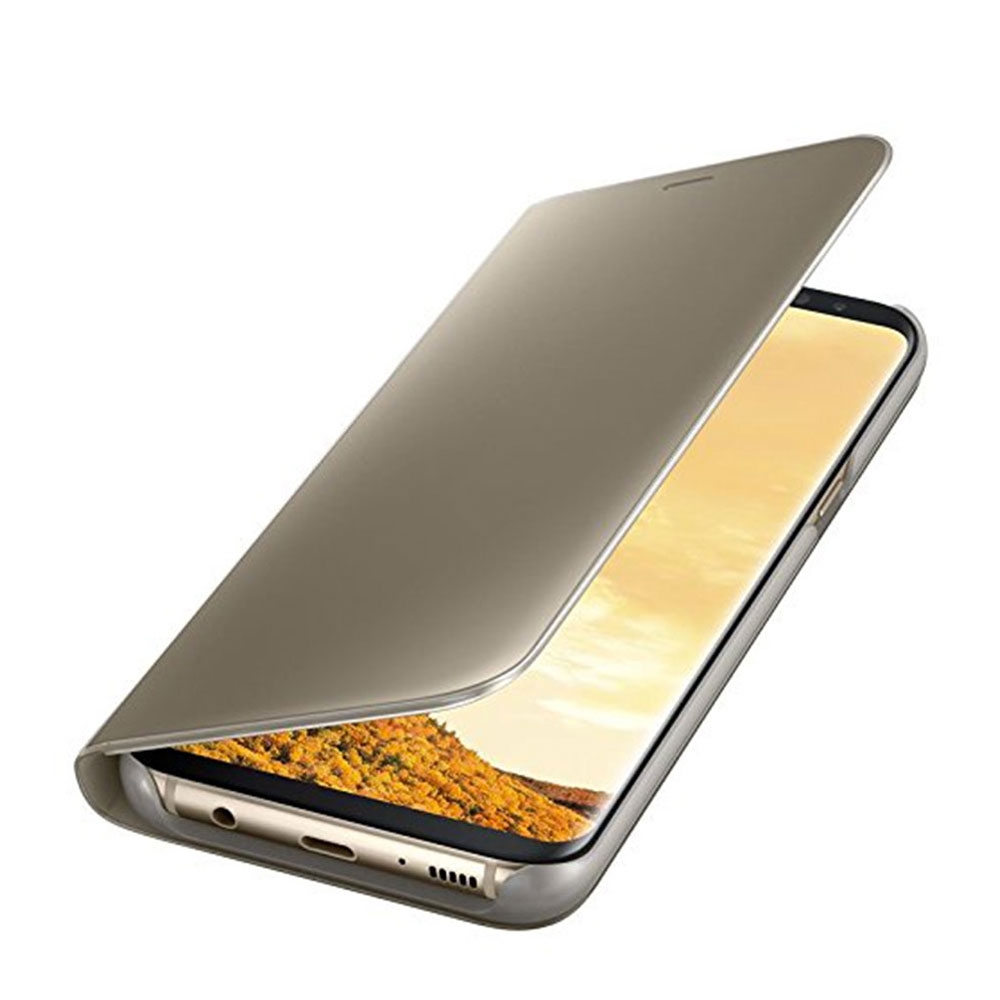 Image of Samsung - Galaxy S8+ Plus Clear View Cover Flipcase Hülle Spiegel Look (EF-ZG955CFEGWW) - Gold bei Apfelkiste.ch