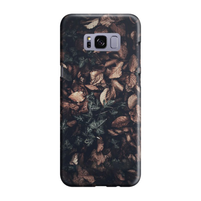 Samsung Galaxy S8 Plus Hardcase Schutzhülle Efeu Laub - Braun
