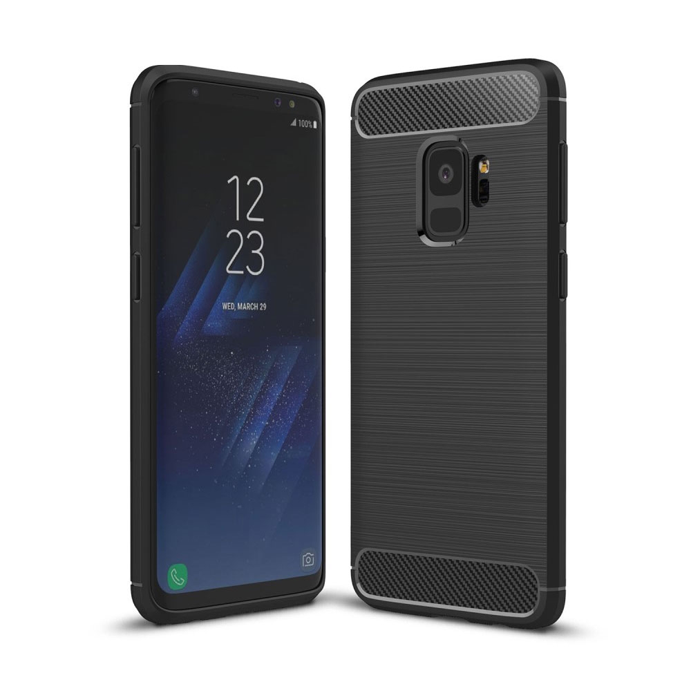 Image of Samsung Galaxy S9 Gummi Case Schutzhülle Carbon Look - Schwarz bei Apfelkiste.ch