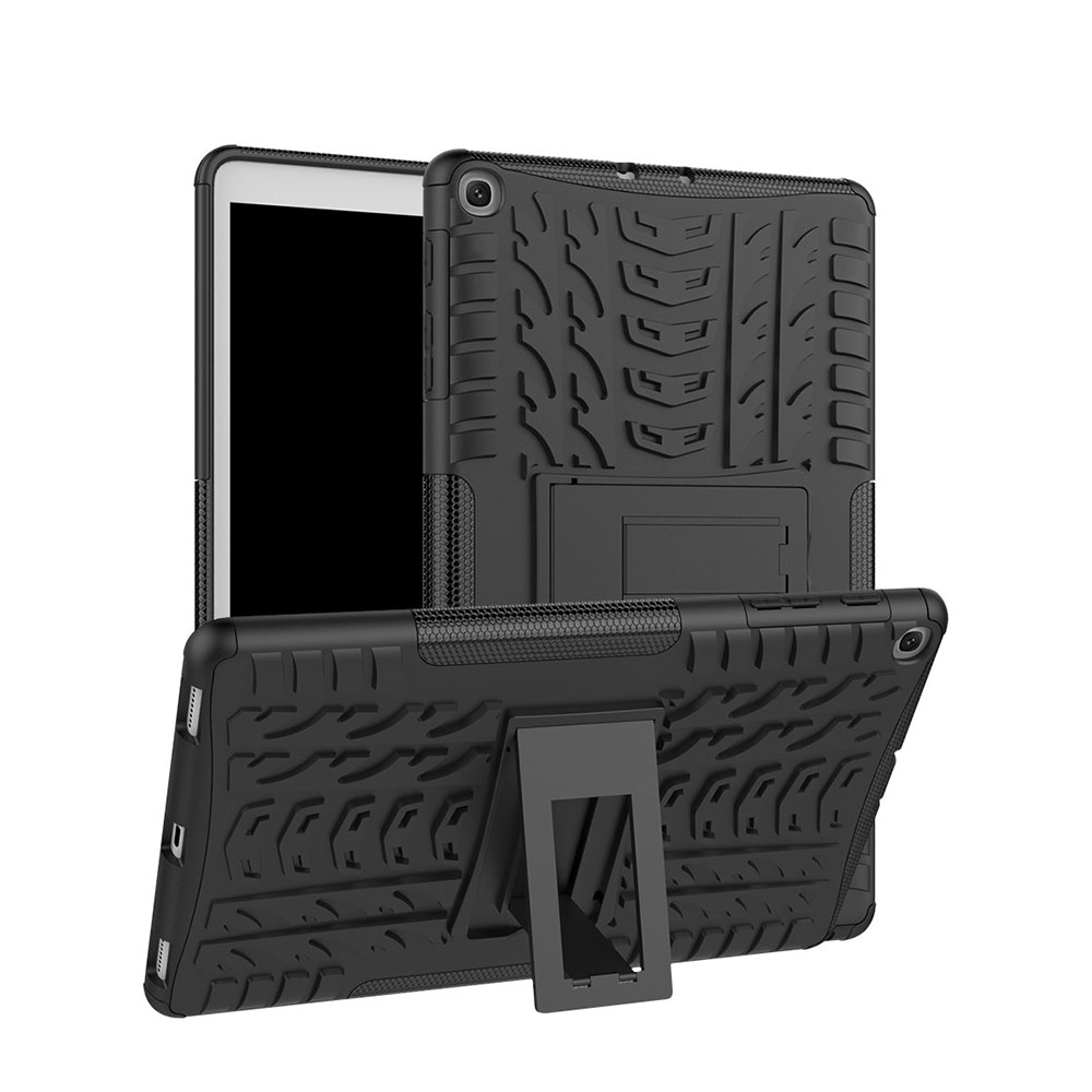 Image of Samsung Galaxy Tab A 10.1 (2019) Hybrid Outdoor Gummi Case Hülle mit Aufsteller - Schwarz bei Apfelkiste.ch