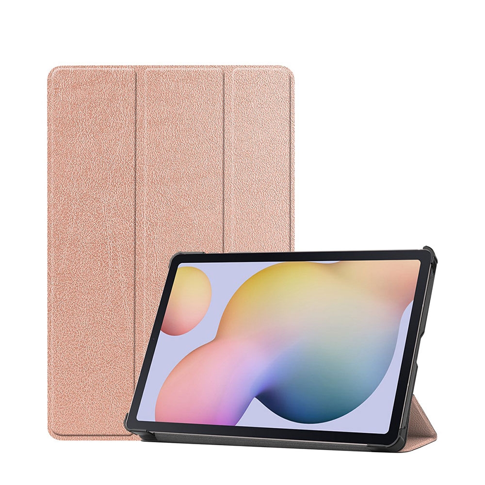Image of Samsung Galaxy Tab S7+ Plus Leder Tasche Smart Case Hülle S-Pen Halterung - Roségold bei Apfelkiste.ch