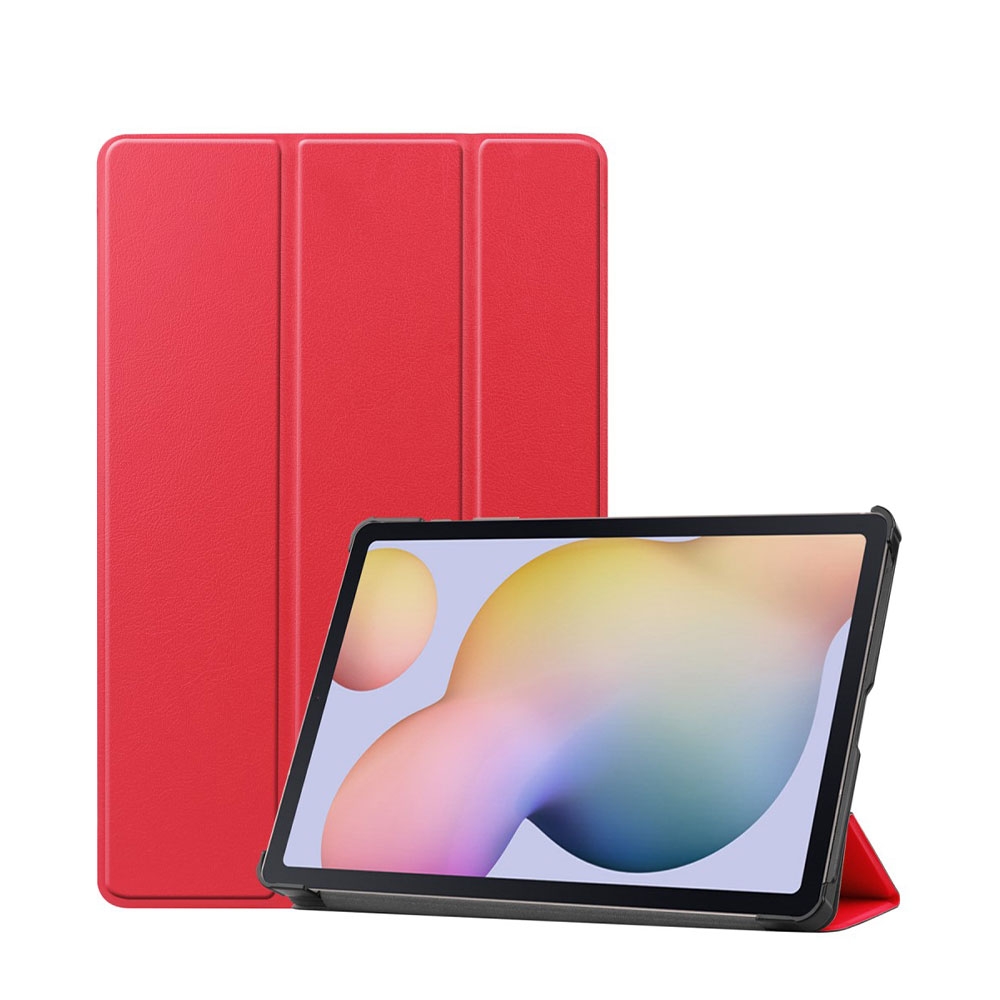 Image of Samsung Galaxy Tab S7 Flipcase Hülle Ledertasche mit Aufstellfunktion Litchi Look - Rot bei Apfelkiste.ch