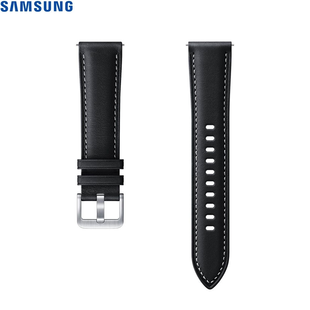 Galaxy Watch 3 (45mm) Stitch Echtleder Armband 22mm (ET-SLR84LBEGEU) - Schwarz