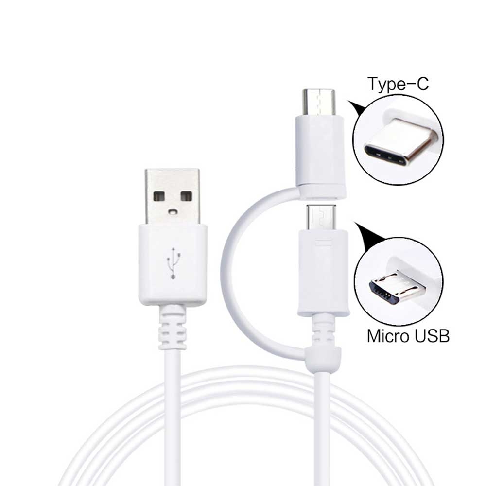 Image of Samsung - (1.5m) Combo 2in1 USB C + Micro USB Ladekabel Datenkabel (EP-DG930DWEGWW) - Weiss bei Apfelkiste.ch
