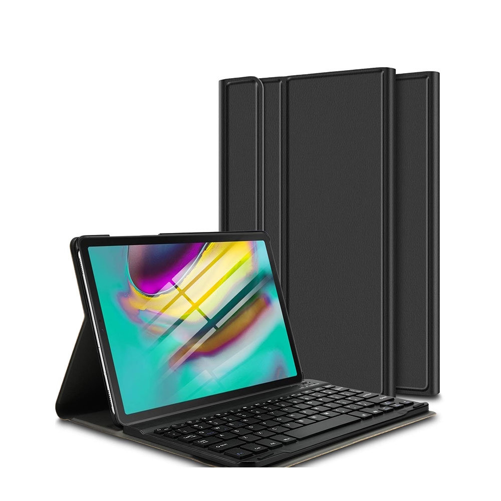 Samsung Galaxy Tab S5e 10.5" Leder Tasche mit abnehmbarer Bluetooth Tastatur (QWERTY) - Schwarz