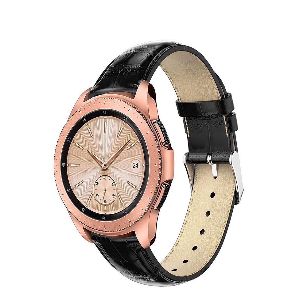 Image of Samsung Galaxy Watch 3 (41mm) Echtleder Armband im Kroko Look - Schwarz bei Apfelkiste.ch