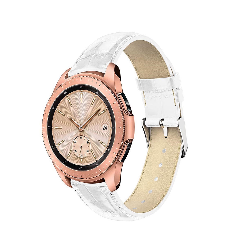 Image of Samsung Galaxy Watch 3 (41mm) Echtleder Armband im Kroko Look - Weiss bei Apfelkiste.ch