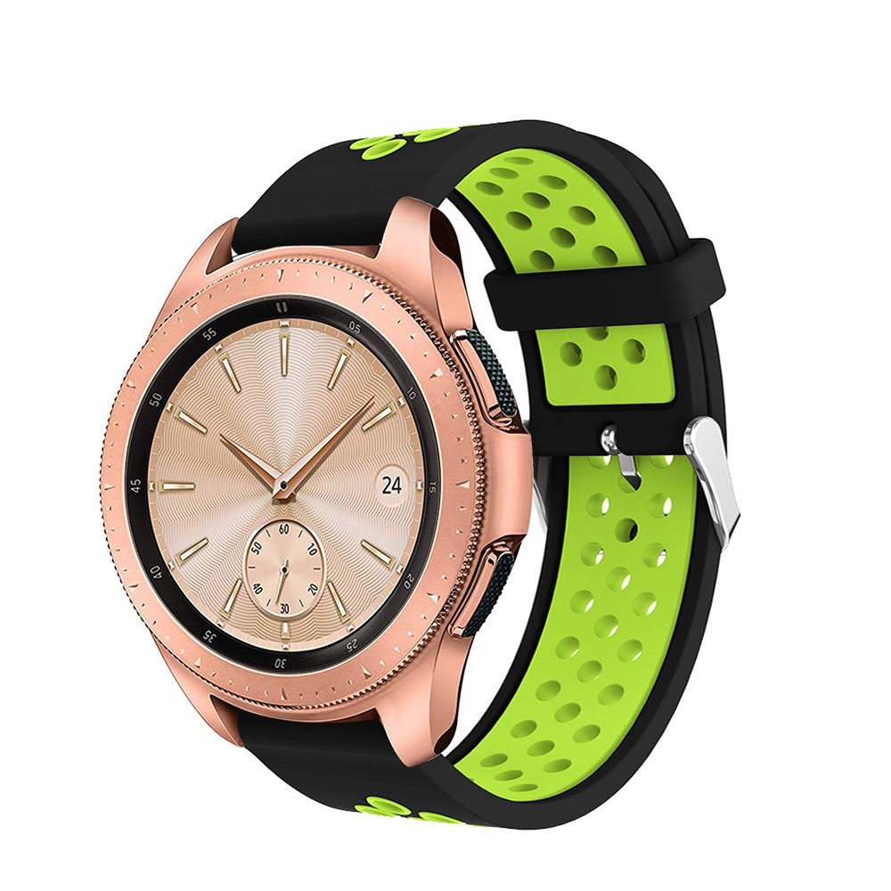 Image of Samsung Galaxy Watch 3 (41mm) Silikon Armband Dual Color Dornschliesse - Schwarz / Grün bei Apfelkiste.ch