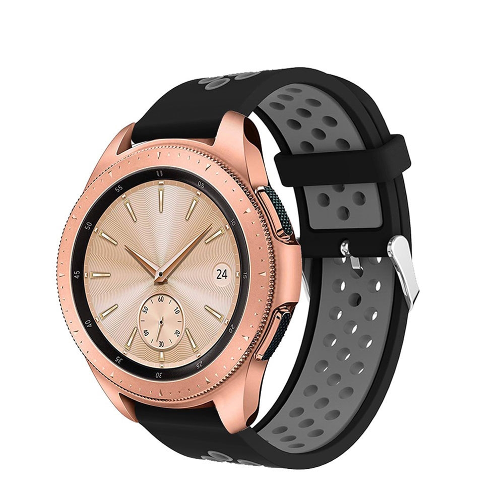 Image of Samsung Galaxy Watch 3 (41mm) Silikon Armband Dual Color Dornschliesse - Schwarz / Grau bei Apfelkiste.ch