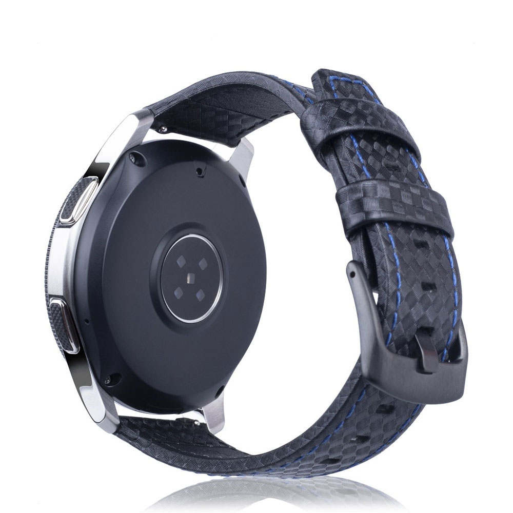 Image of Samsung Galaxy Watch 3 (45mm) Echtleder Armband im Carbon Look - Schwarz / Blau bei Apfelkiste.ch