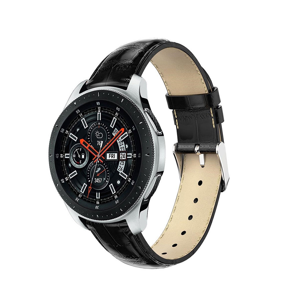 Image of Samsung Galaxy Watch 3 (45mm) Echtleder Armband im Kroko Look - Schwarz bei Apfelkiste.ch