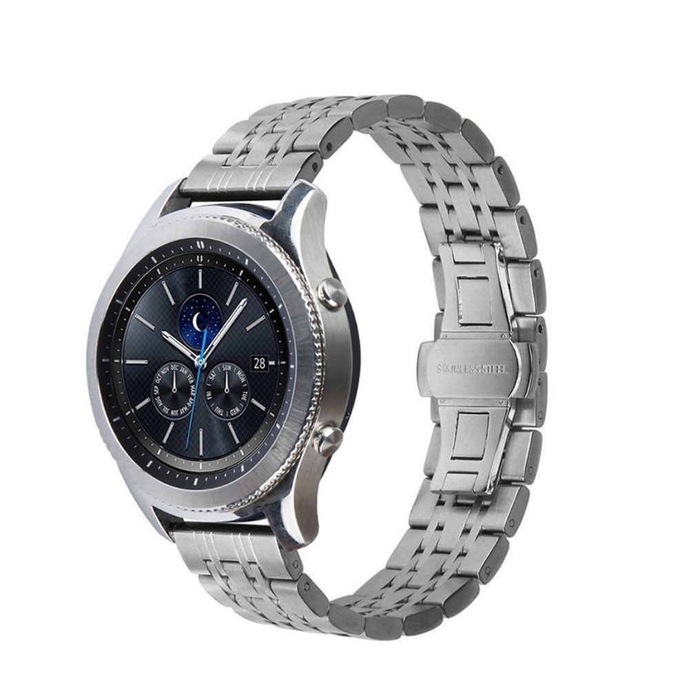 Image of Samsung Galaxy Watch 3 (45mm) Klassisches Edelstahl Armband mit Butterfly Verschluss - Silber bei Apfelkiste.ch