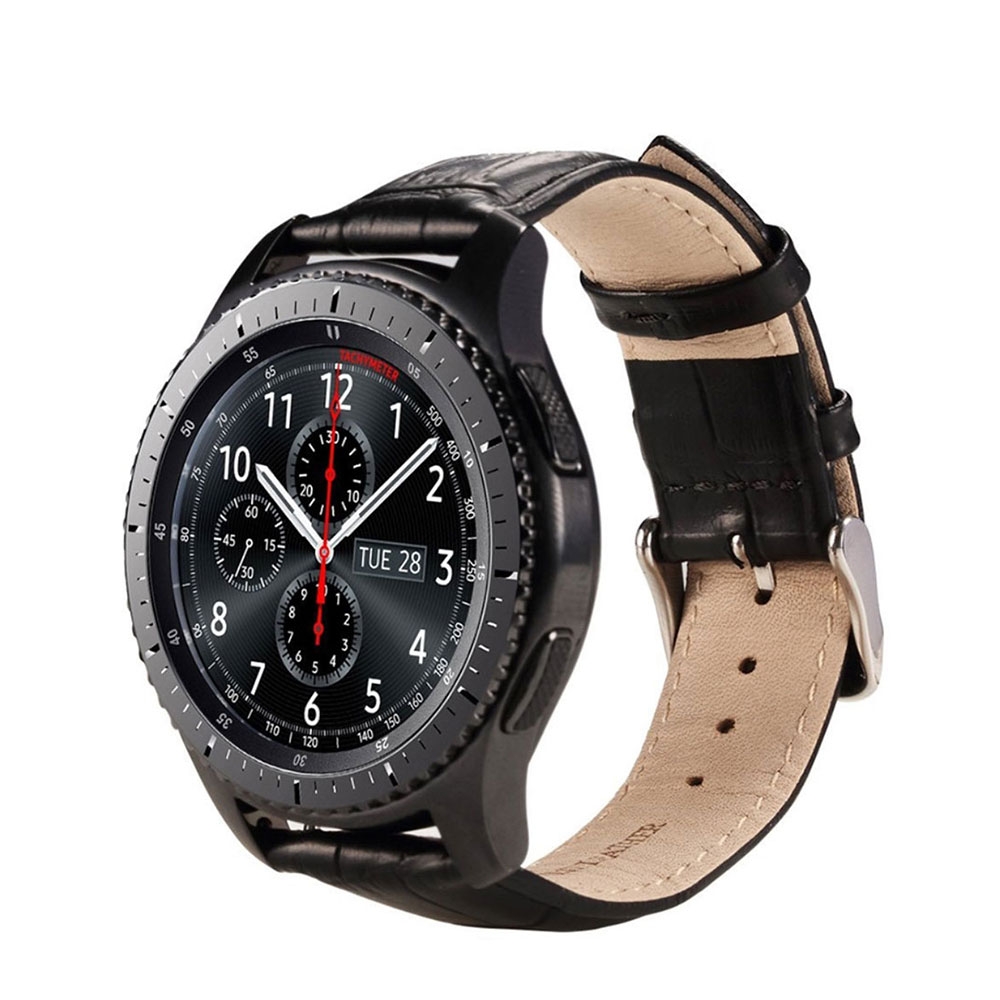 Image of Samsung Galaxy Watch 3 (45mm) Leder Armband im Kroko Look - Schwarz bei Apfelkiste.ch