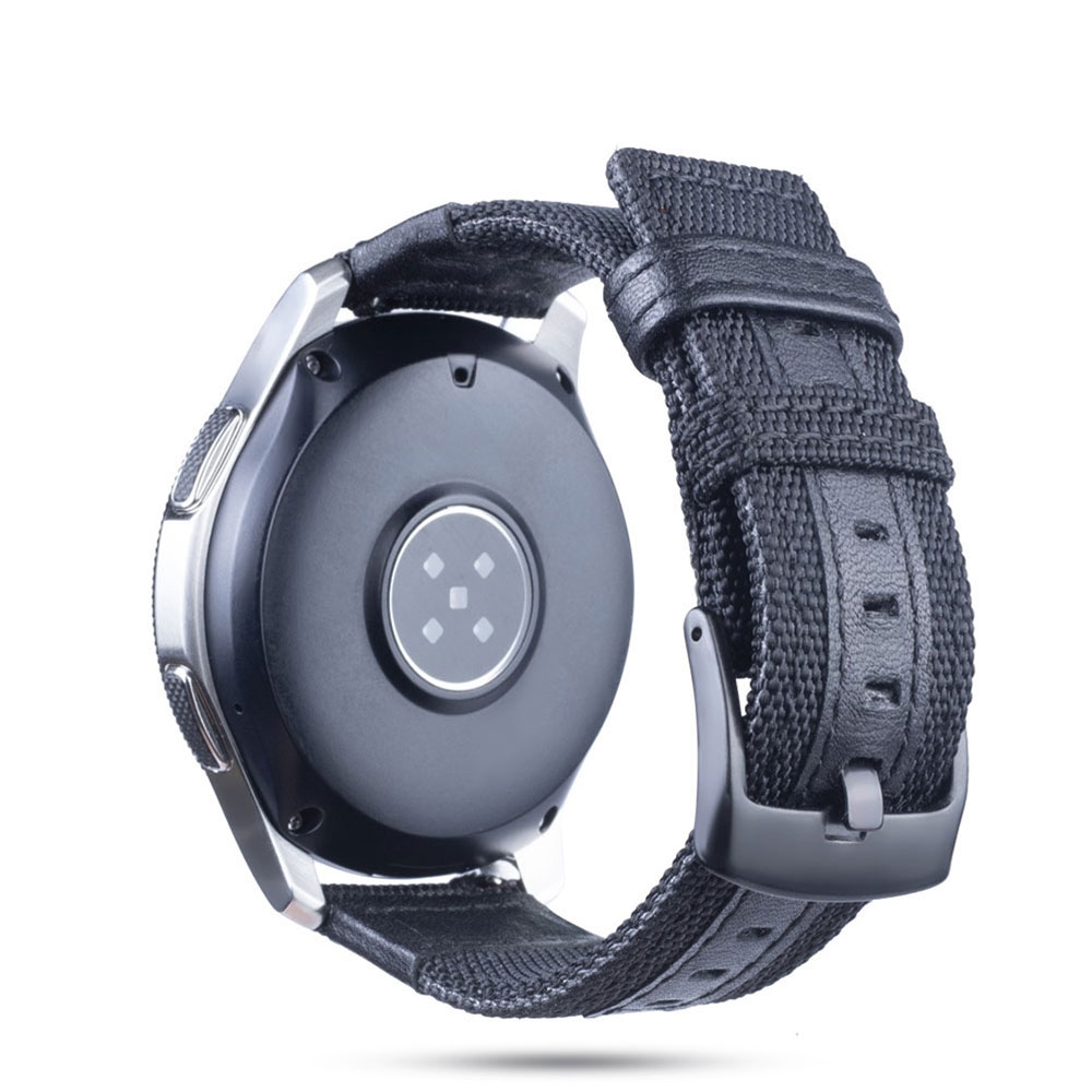Image of Samsung Galaxy Watch 3 (45mm) Nylon / Echtleder Armband - Schwarz bei Apfelkiste.ch