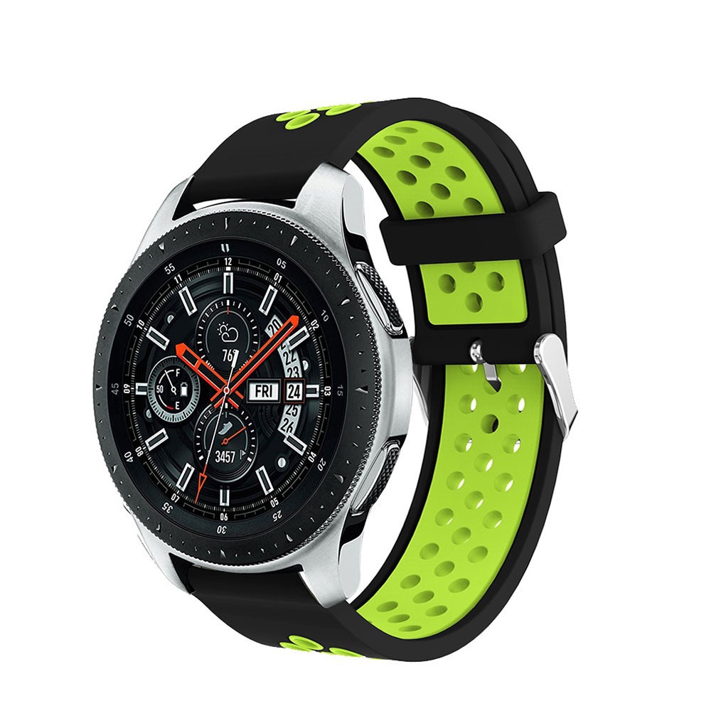 Image of Samsung Galaxy Watch 3 (45mm) Silikon Armband Dual Color Dornschliesse - Schwarz / Grün bei Apfelkiste.ch