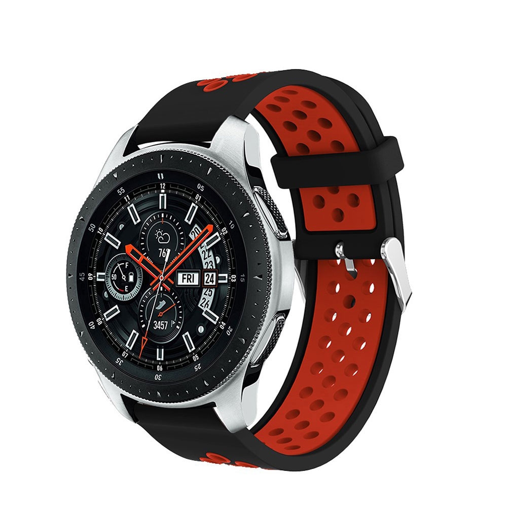 Image of Samsung Galaxy Watch 3 (45mm) Silikon Armband Dual Color Dornschliesse - Schwarz / Rot bei Apfelkiste.ch
