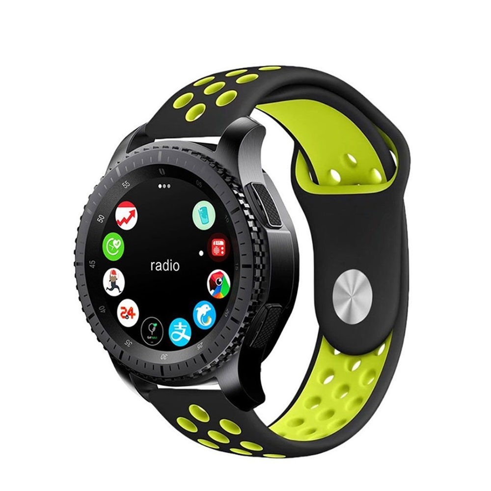 Image of Samsung Galaxy Watch 3 (45mm) Silikon Armband Dual Color - Schwarz / Grün bei Apfelkiste.ch
