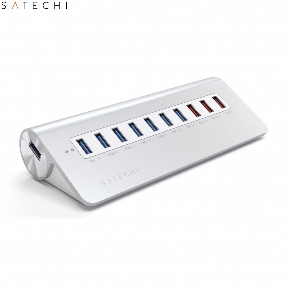 10-Port USB 3.0 Aluminium Hub im Mac Design (ST-U310PA) - Silber