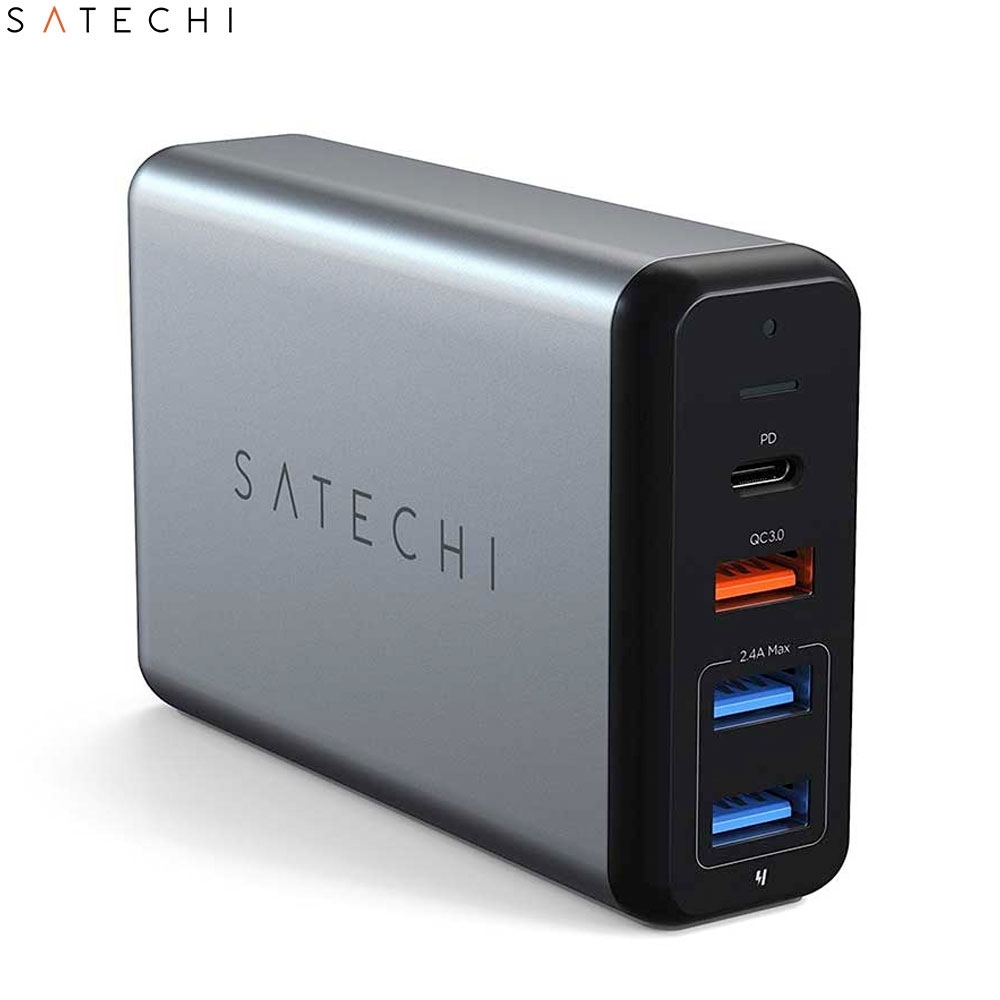 75W 3-Port USB Schnellladegerät Qualcomm Quick Charge 3.0 USB C PD MacBooks / Laptops (ST-MCTCAM) - Space Grau