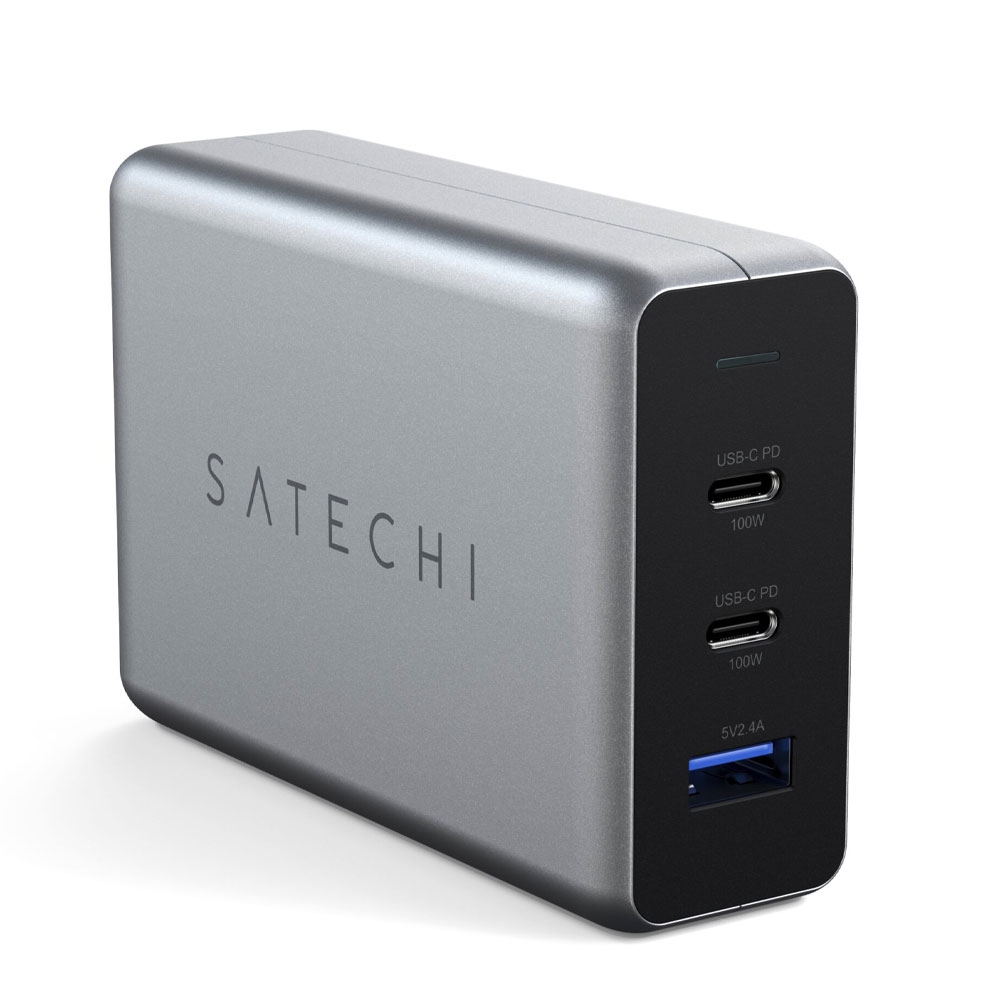 Image of Satechi - (100W) PD Desktop Charger GaN Dual USB C / USB A Netz Ladegerät Power Delivery-Technologie (ST-TC100GM-EU) - Space Grau bei Apfelkiste.ch