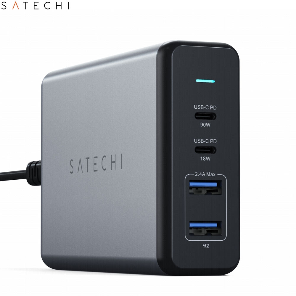 (108W) PD Desktop Charger Dual USB C / Dual USB 3.0 Netz Ladegerät Power Delivery-Technologie (ST-TC108WM) - Space Grau