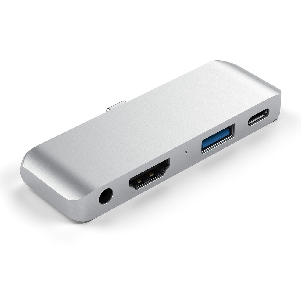 Image of Satechi - iPad Air 10.9" (2022/2020) / Pro 11" / 12.9" (ab 2018) USB C Mobile Pro Hub USB C / HDMI / USB 3.0 / 3.5" Audio (ST-TCMPHS) - Silber bei Apfelkiste.ch