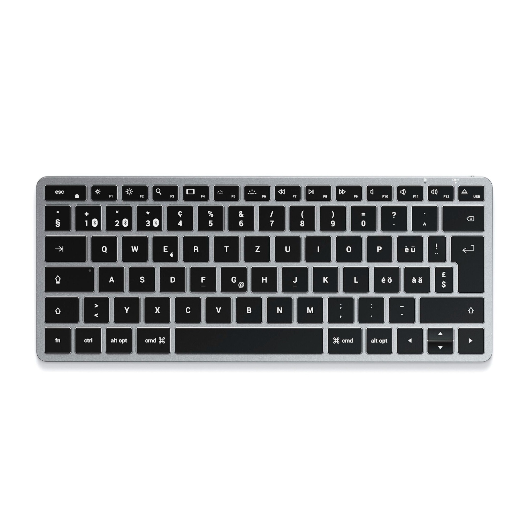 Image of Satechi - Slim X1 Bluetooth Aluminium Tastatur Keyboard Schweizer Layout (ST-BTSX1M-CH) - Space Grau bei Apfelkiste.ch