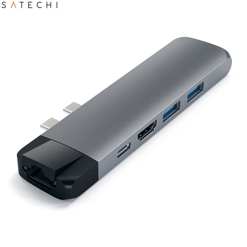 USB C Multiport Pro Hub mit USB C / 4K HDMI / 2x USB 3.0 Anschluss / Gigabit Ethernet / Micro SD Kartenlesegerät (ST-TCPHEM) - Space Grau