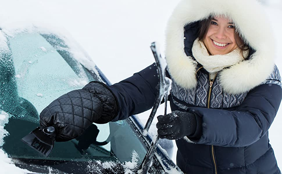 Auto Eiskratzer mit Fleece Handschuh für die Windschutzscheibe-990013173