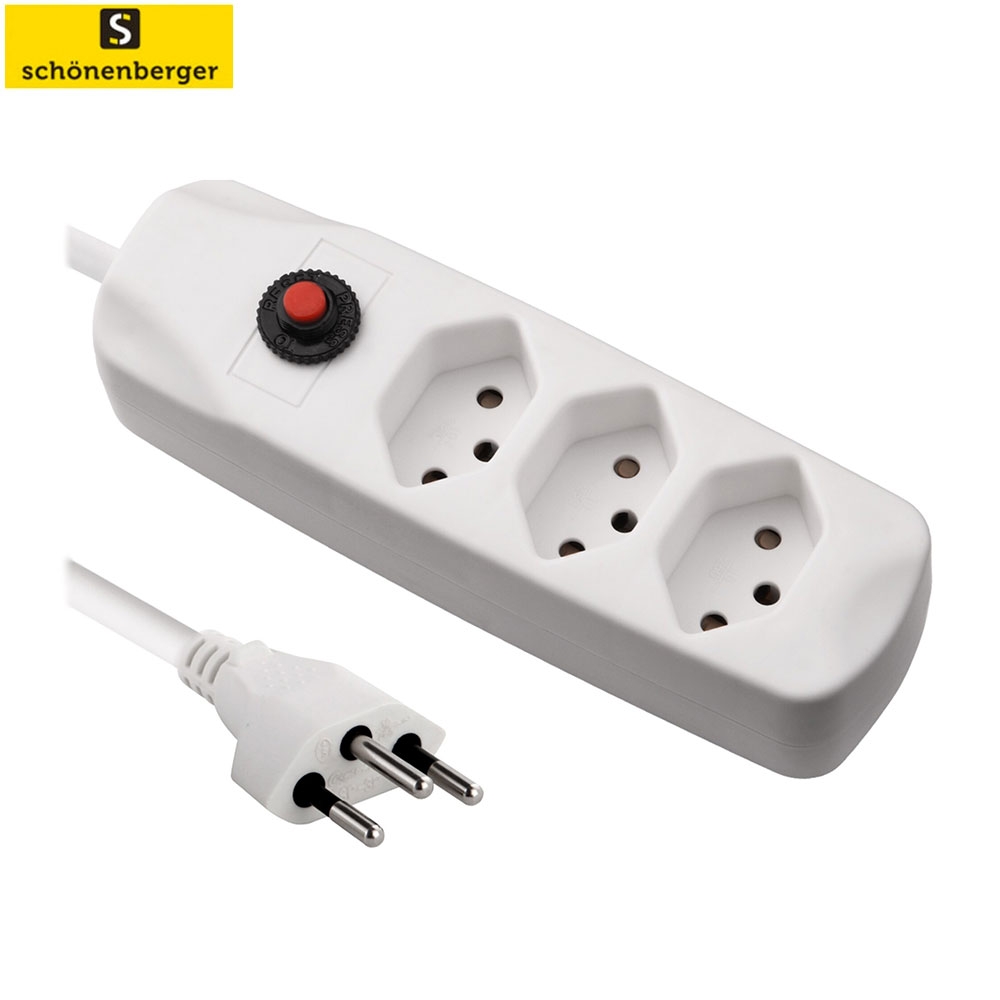 Fix Line 3-fach Steckdosenleiste ohne Schalter mit Kinder- / Überlastschutz 1.5m (3x, T13) - Weiss